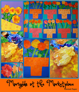 Mexican Marigolds – Painted Paper Art