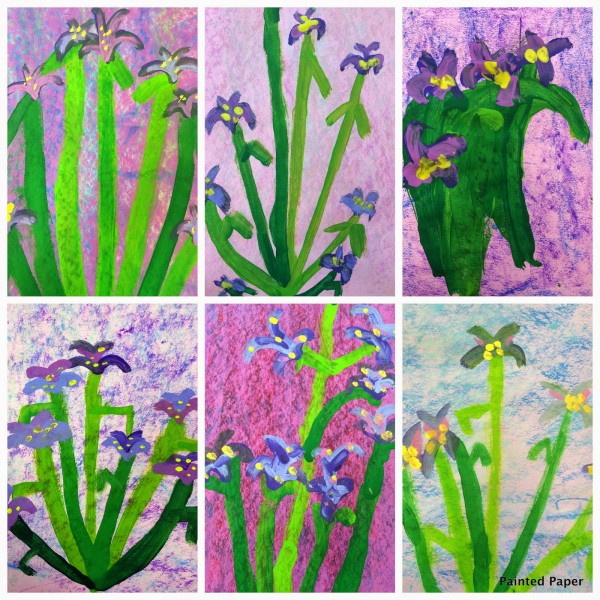 Irises by Monet – Painted Paper Art