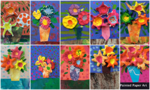 Mixed Media Flower Bouquets – Painted Paper Art