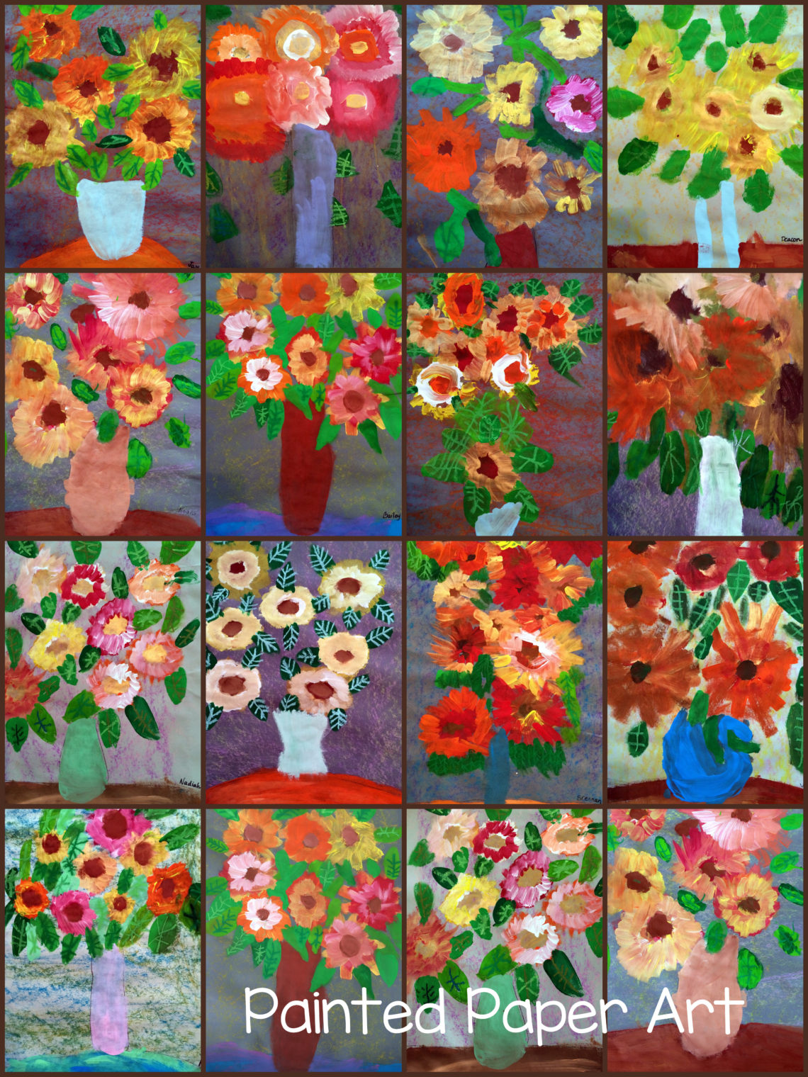 Monet Sunflowers – Painted Paper Art