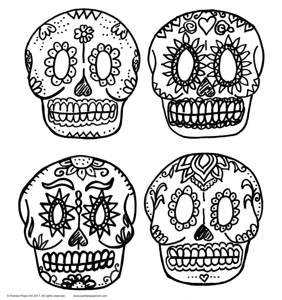 Dia de los Muertos Paper Sugar Skulls – Painted Paper Art