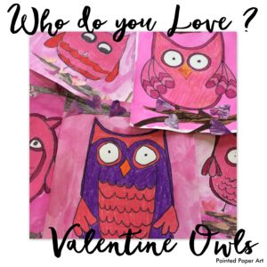 Valentine’s Day Owls – Painted Paper Art