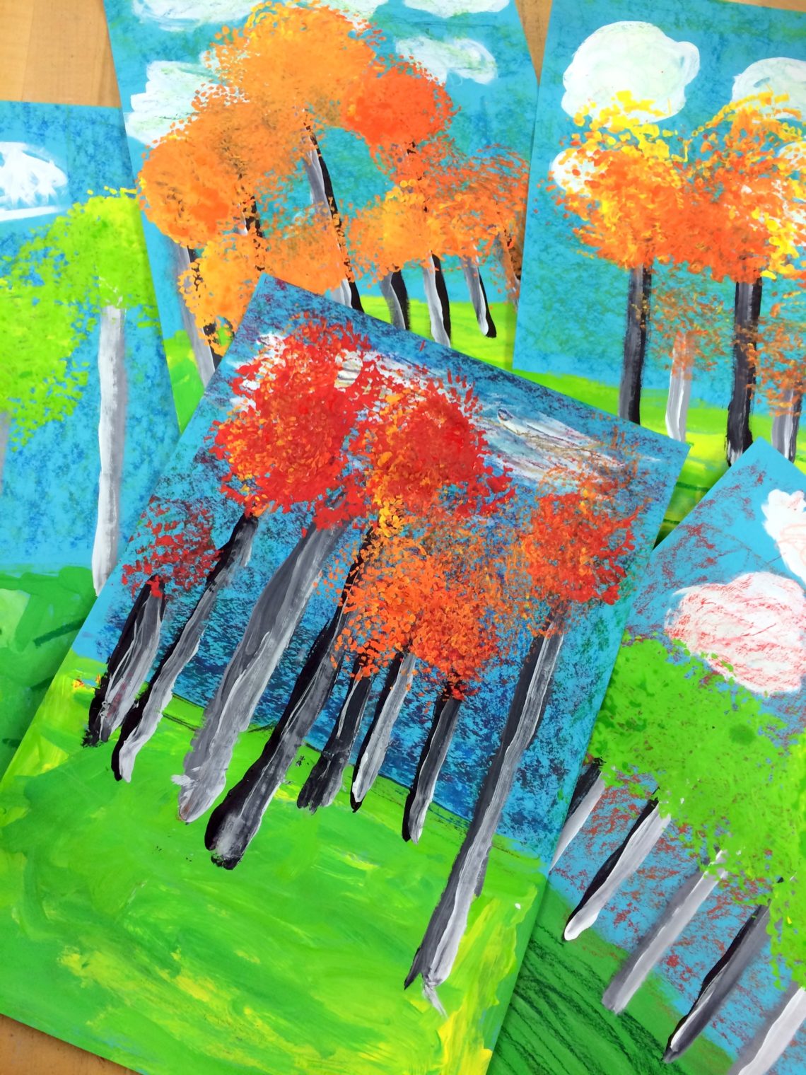 Monet’s Poplar Trees – Painted Paper Art