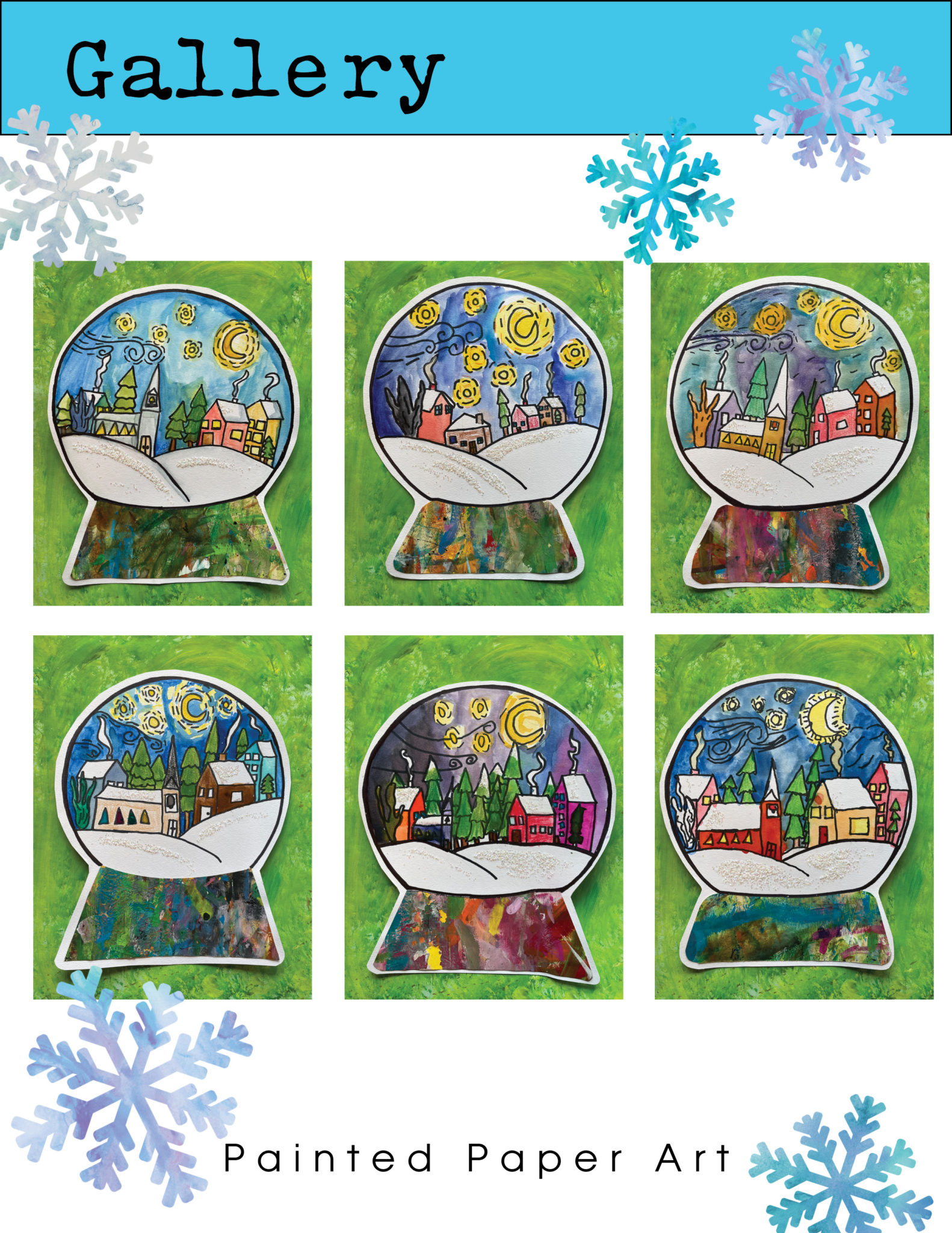 Winter Snow Globes – Painted Paper Art