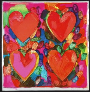 Jim Dine Hearts – Painted Paper Art